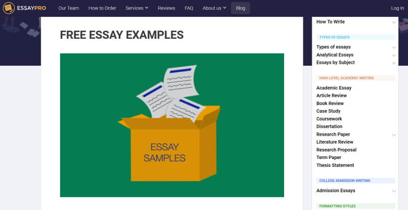 EssayPro - Essay Samples