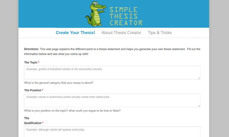 Simple Thesis Creator
