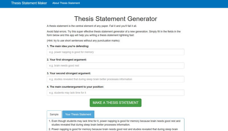 Thesis Statement Maker